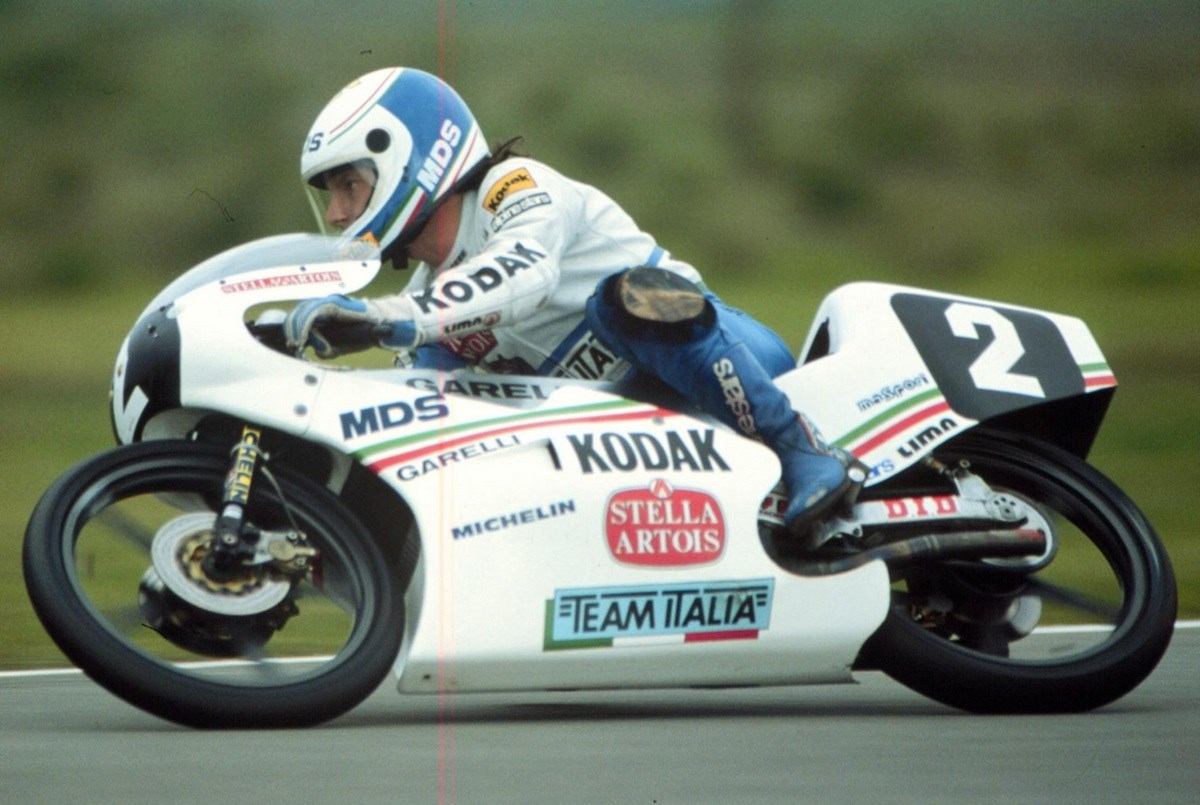 Fausto Gresini saat bertanding di MotoGP 1987